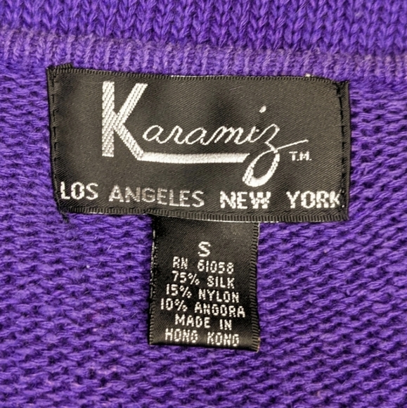 Vintage purple sequined silk angora sweater - Picture 5 of 5